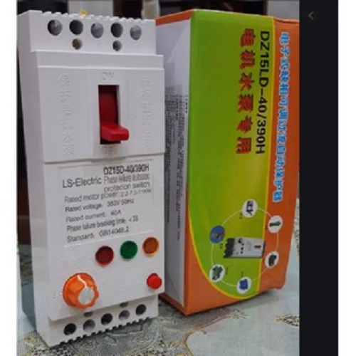 Aptomat bảo vệ chống mất pha cho động cơ máy bơm 3 pha 380V 40A bộ bảo vệ mất pha động cơ Bộ ngắt mạch ba pha Máy bơm nước tự động 380V Bộ bảo vệ mất pha có thể điều chỉnh