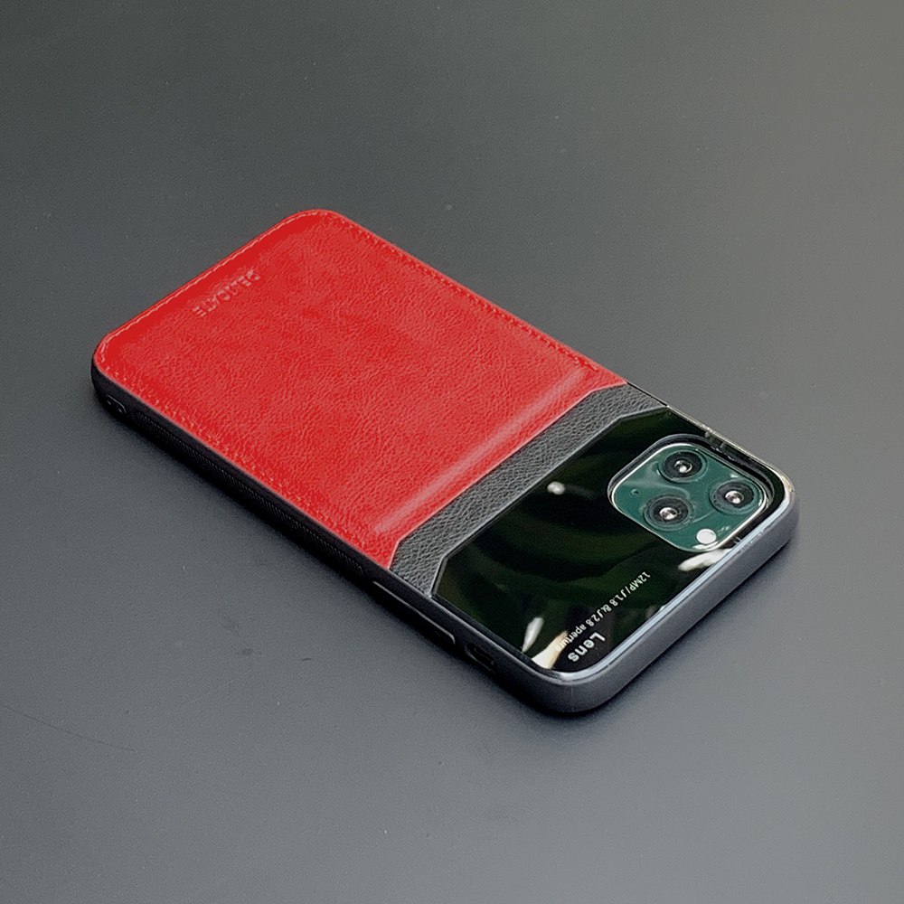 Ốp lưng da kính cao cấp dành cho iPhone 11 Pro Max - Màu đỏ - Hàng nhập khẩu - DELICATE