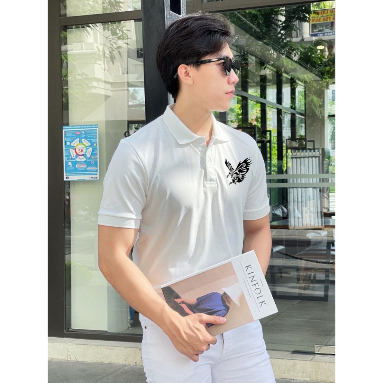 Áo polo Nam in  “Đại bàng” chất polo mềm mịn, thoáng mát