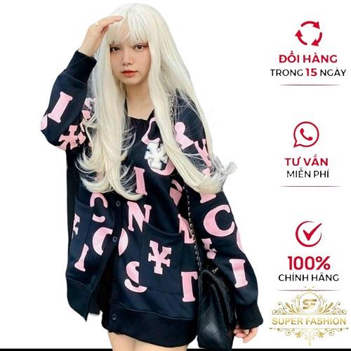 Hình ảnh Áo khoác cardigan nam nữ phối hoạ tiết chữ siêu hot thời trang FASHION