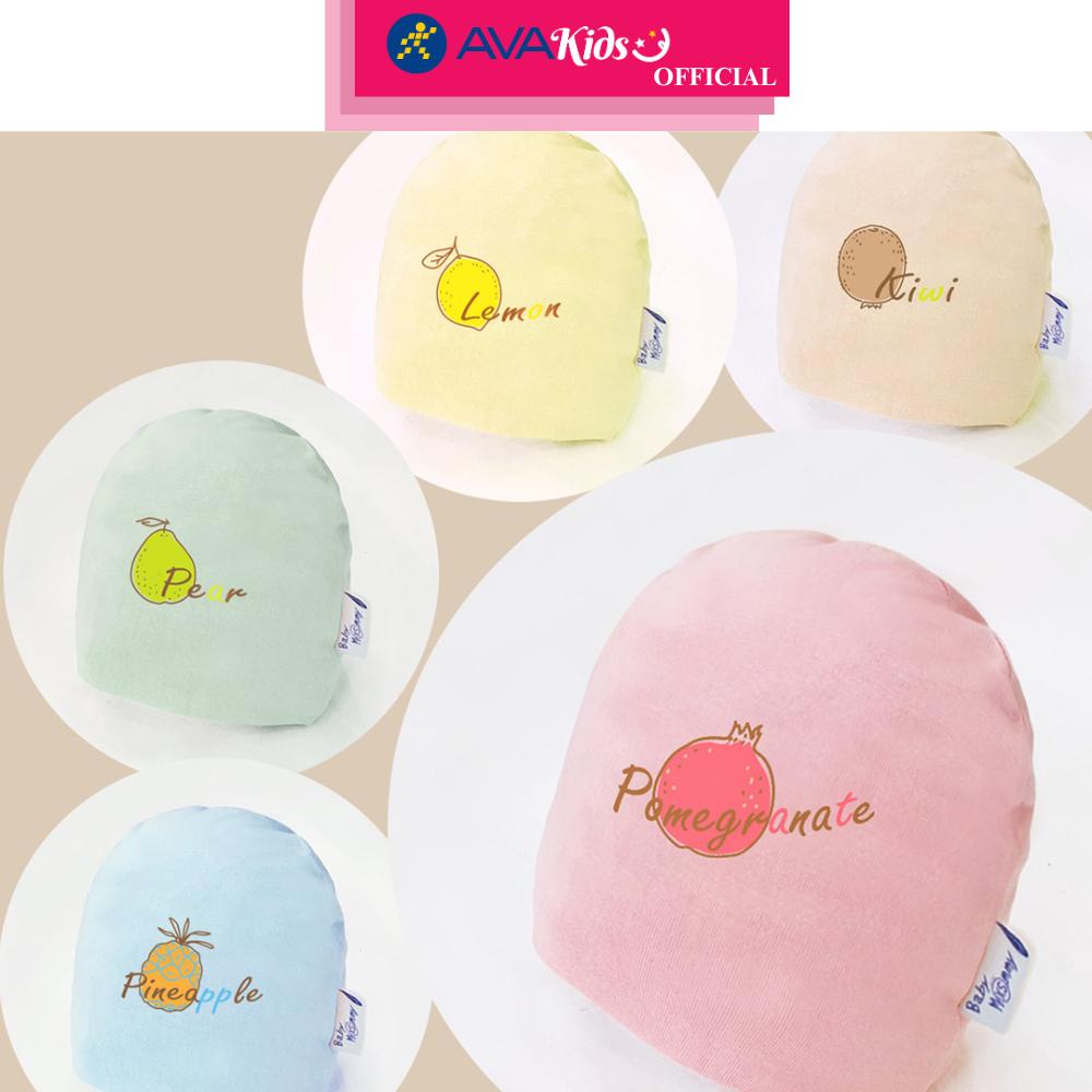 Set nón, bao tay bao chân BabyMommy 2 lớp in trái cây - Màu ngẫu nhiên (0 - 3 tháng)
