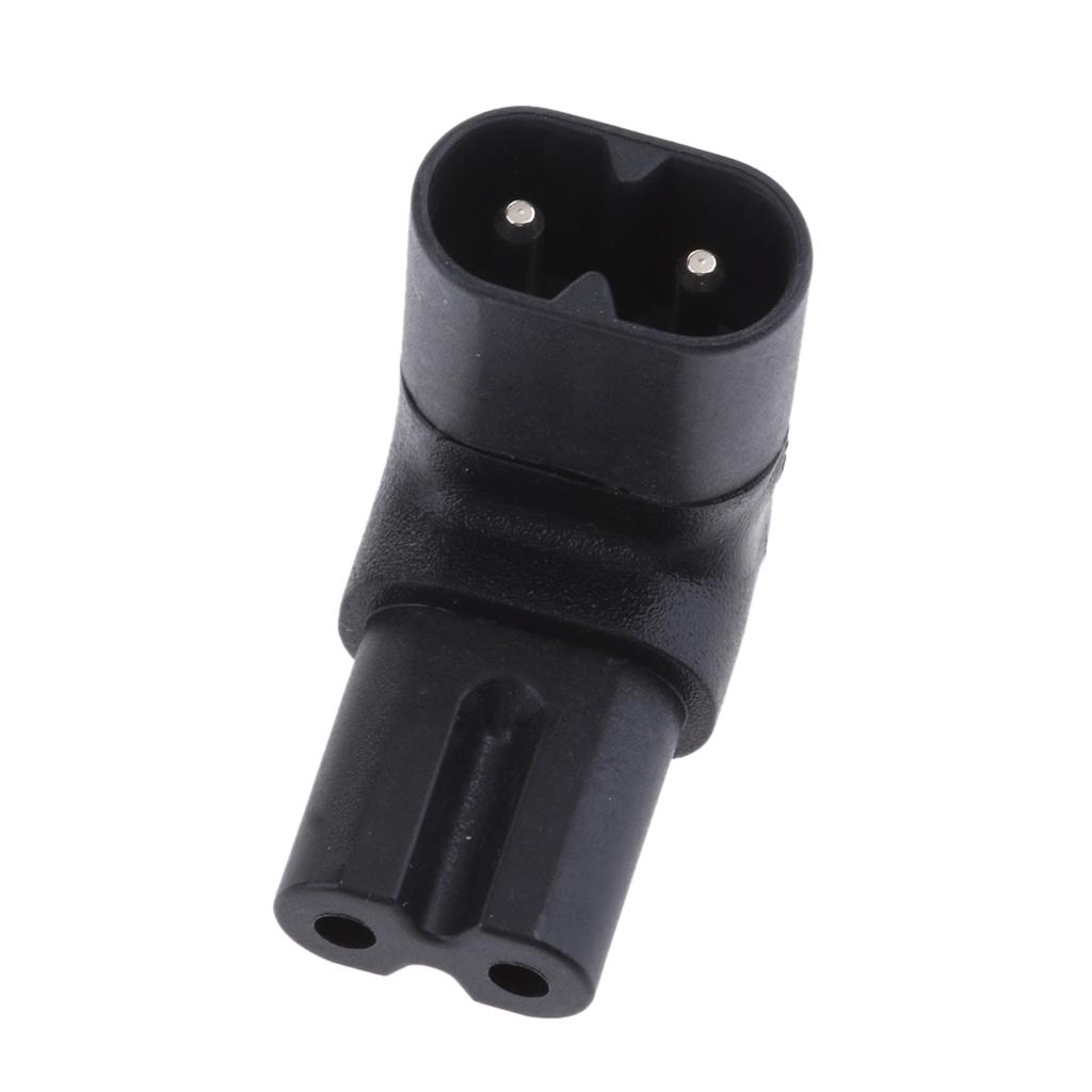 IEC320 C7 to C8 Right Angle 90 Degree Angled AC Power Adapter Extension