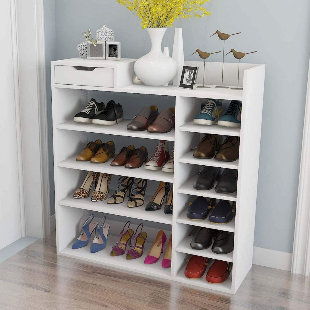 Kệ để giầy gỗ hiện đại SMLIFE Raro | Gỗ MDF dày 17mm chống ẩm | D100xR30xC110cm