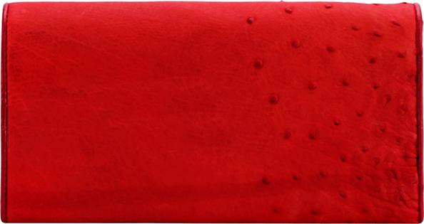 Ví Nữ Da Đà Điểu 3 Gấp Huy Hoàng HT3401 (18.5 x 9 cm) - Đỏ
