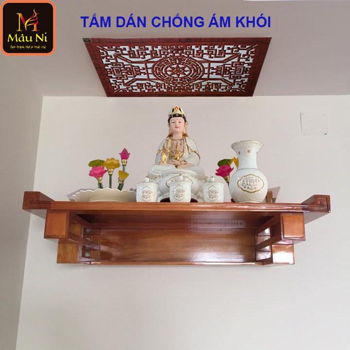 Tấm dán chống ám khói phòng thờ, dán lên trần nhà, không phải khoan, Kích thước 41cm x 61cm - màu nâu gỗ