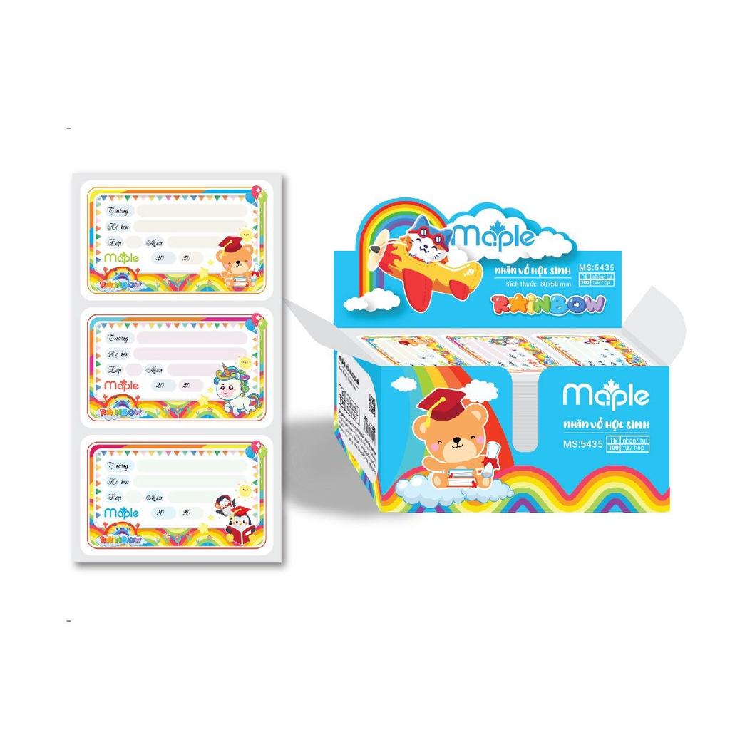 Nhãn vở Mc.ple RAINBOW 5435 (15 nhãn/túi) Nhãn vở học sinh giá rẻ