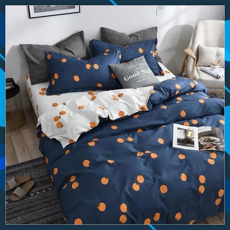 Bộ chăn ga gối sét hè Cotton Poly chăn ga Hàn Quốc miễn phí bo chun drap ga giường - xả kho