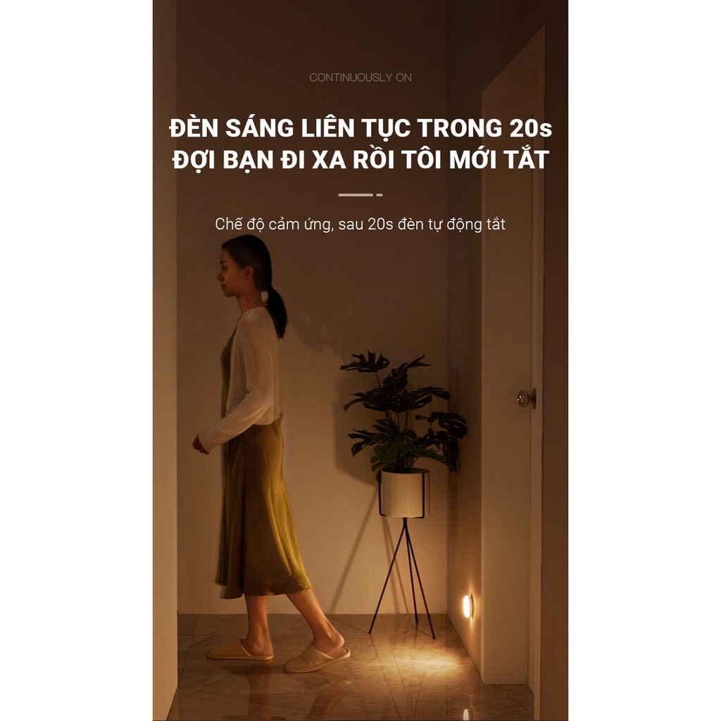 [ Tặng Sạc ] Đèn LED cảm biến thông minh, Đèn cảm biến chuyển động dáng tròn thích hợp gắn tủ quần áo,hành lang,cầu thang,phòng ngủ tự động bật khi chuyển động tự tắt khi rời khỏi khu vực cảm biến