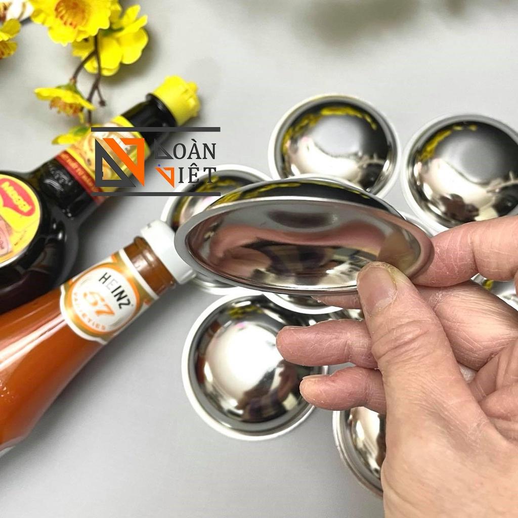 Chén INOX làm BÁNH BÈO, BÁNH BÒ , ĐỰNG NƯỚC CHẤM , GIA VỊ , LÀM HÀO NƯỚNG - 7 * 1.6CM