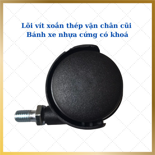 Bộ 4 Bánh Xe Lõi Thép Có Ren Xoắn Lắp Giường Cũi - Nôi Cũi Cho Bé -  Vỏ Nhựa Cứng Có Khoá Chốt An Toàn