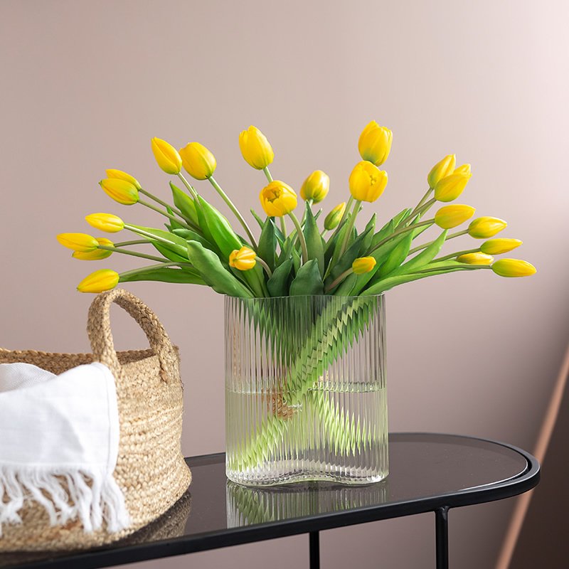Hoa giả, hoa tulip silicon trang trí phòng khách, decor bàn làm việc, kệ tủ, cửa hàng, màu sắc tự nhiên giống thật AZ10