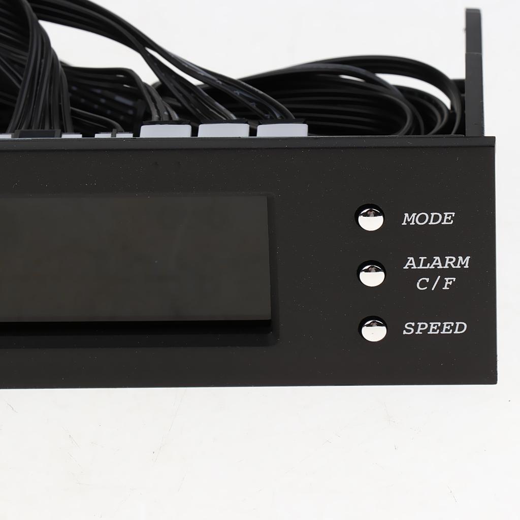 2Piece 5.25"PC Case Fan Temperature Controller LCD Display Front Panel