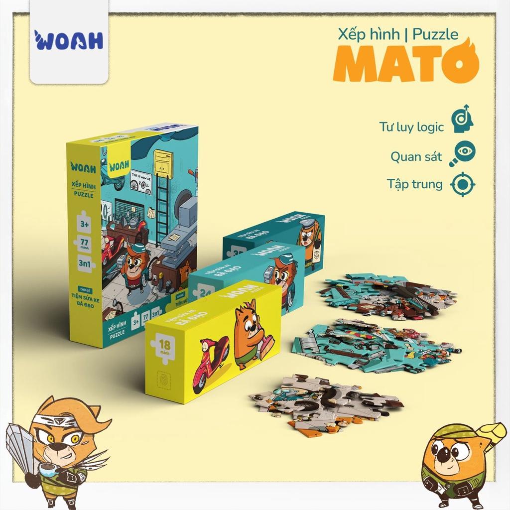 Xếp Hình/Puzzle Mato &quot;Tiệm sửa xe bá đạo&quot;- Board Game VN