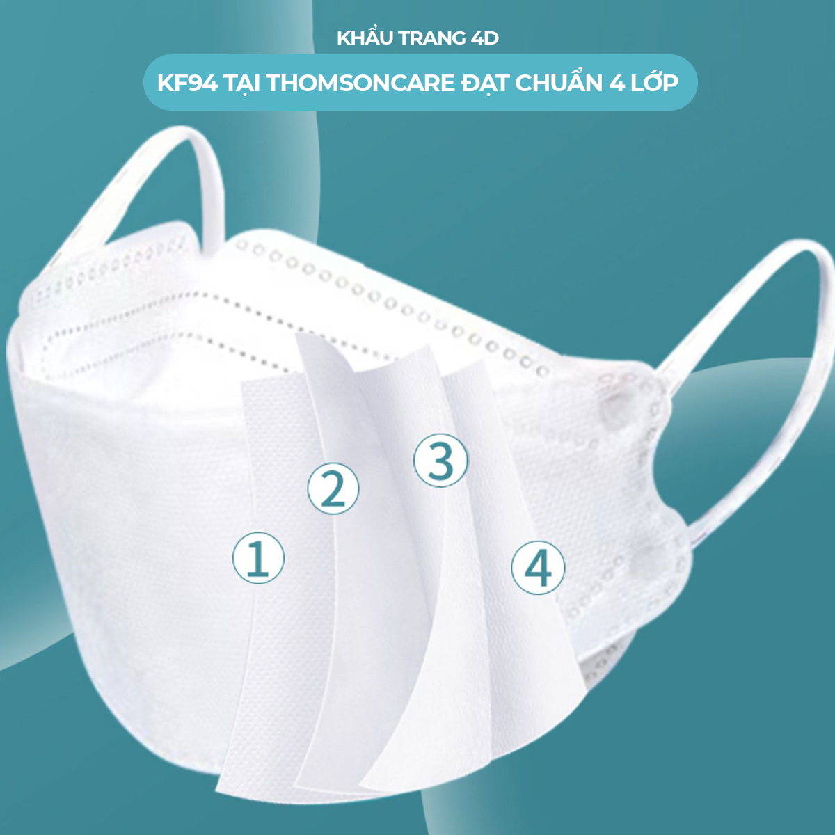 Một thùng 300 Cái khẩu trang 4 lớp KF94 Màu Trắng kháng khuẩn, chống bụi mịn, công nghệ 4D kiểu dáng Hàn Quốc Chính Hãng One Mask