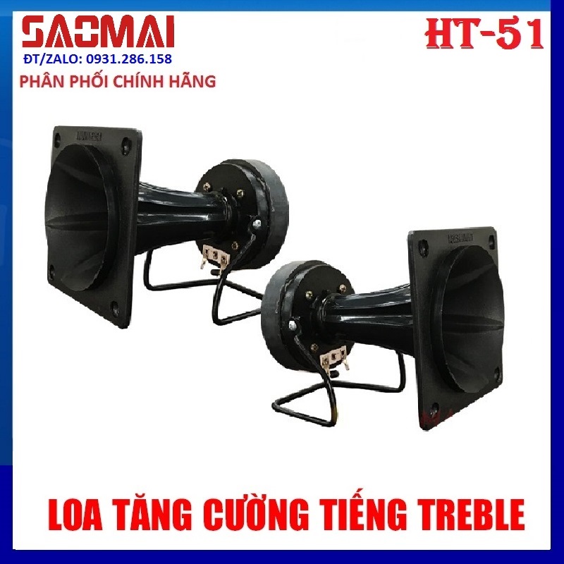 Bộ 2 loa treble vuông HT51 - 5m dây loa - Hàng chính hãng