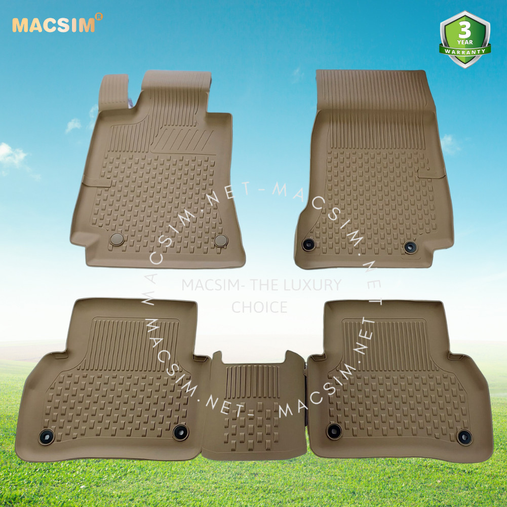 Thảm lót sàn ô tô nhựa TPE Silicon M.ercedes E W213 2016-2021 Beige Nhãn hiệu Macsim
