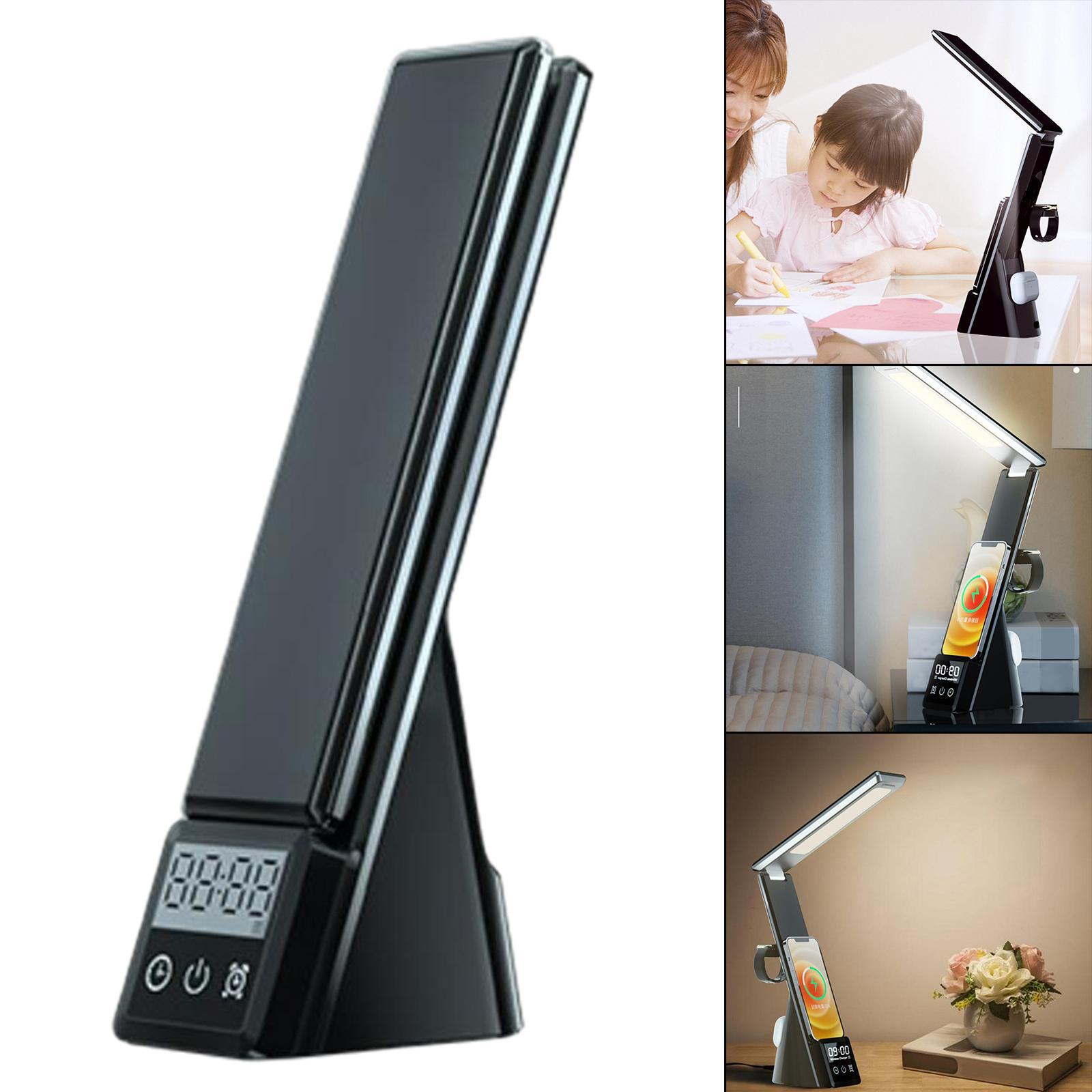 Table Lamp with USB Charger Home Reading Desk Light  Black