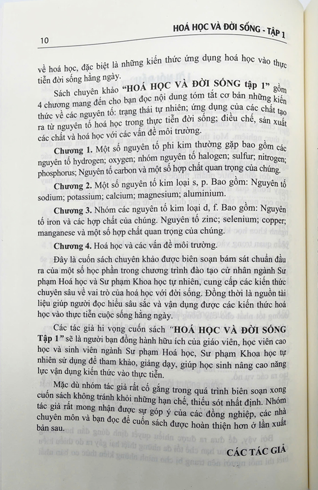 Sách - Hóa học và Đời sống Tập 1 (Sách chuyên khảo)
