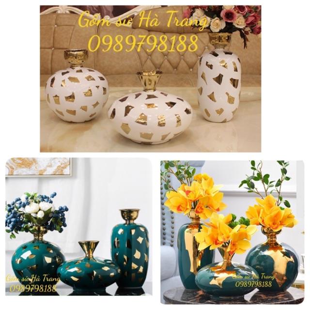 Set 3 lọ decor gốm sứ hàng nhập cao cấp