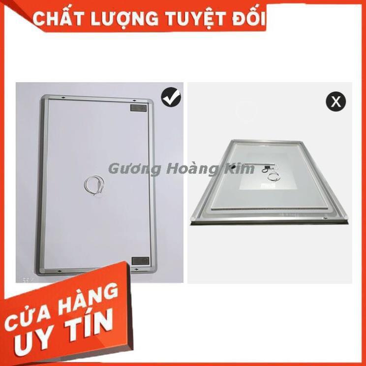 Gương led cảm ứng phòng tắm chữ nhật trang điểm treo tương không viền đèn led thông minh KT:50x70 cm - guong