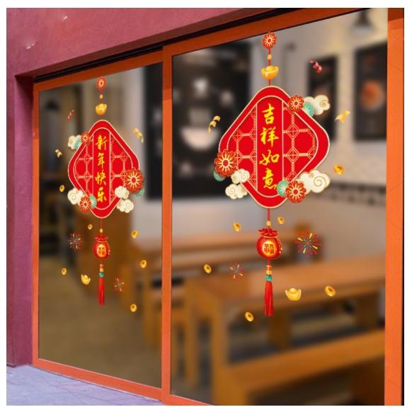 Decal trang trí Tết - Nhiều mẫu đặc sắc dễ thương năm mới 2022