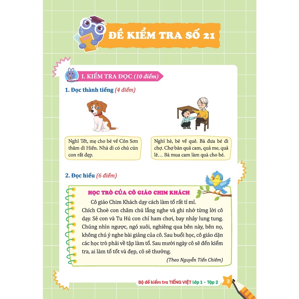 Sách - Combo Bộ đề kiểm tra Tiếng Việt lớp 1 tập 1 + 2