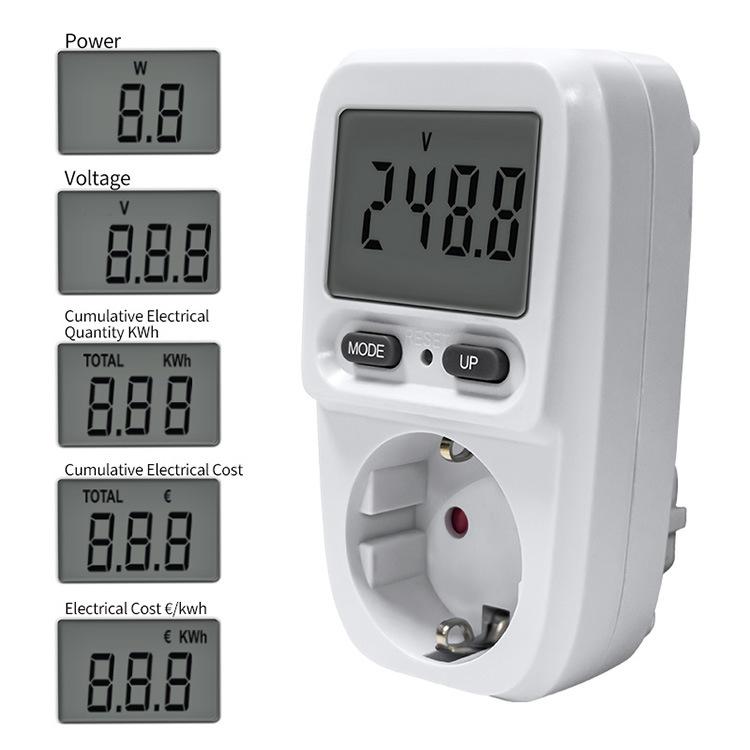 Thiết bị đo chi phí năng lượng, đồng hồ đo công suất cho ổ cắm, đồng hồ đo điện, đồng hồ đo điện, ổ cắm thiết bị đo điện