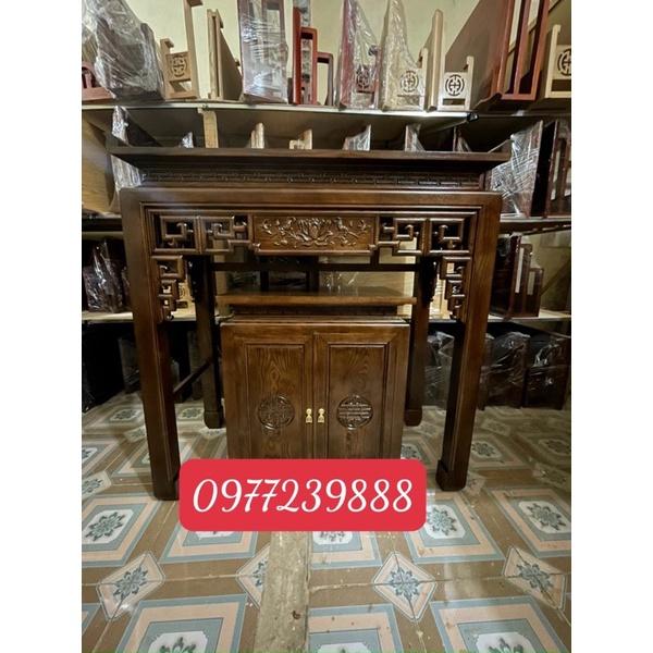 Bàn thờ gỗ sồi màu cánh gián 127cm