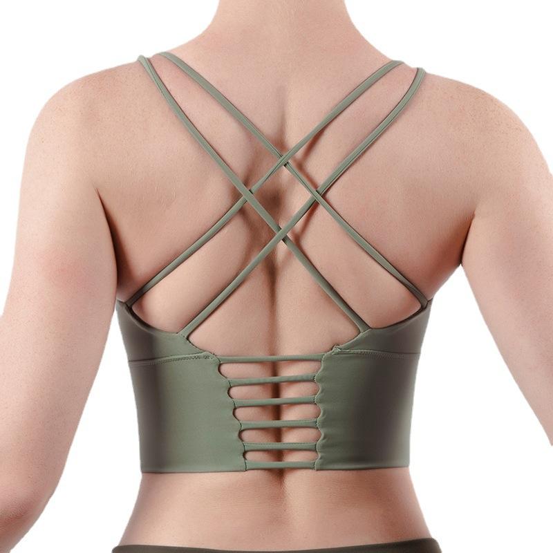 2021 Hàng Mới Về Phụ Nữ Yoga Áo Ngực Thể Thao Bé Gái Gợi Cảm Nude Đẹp Lưng Thể Hình Áo Ngực Mà Không Vòng Thép Tập Hợp Tập Yoga Quần Lót áo Vest