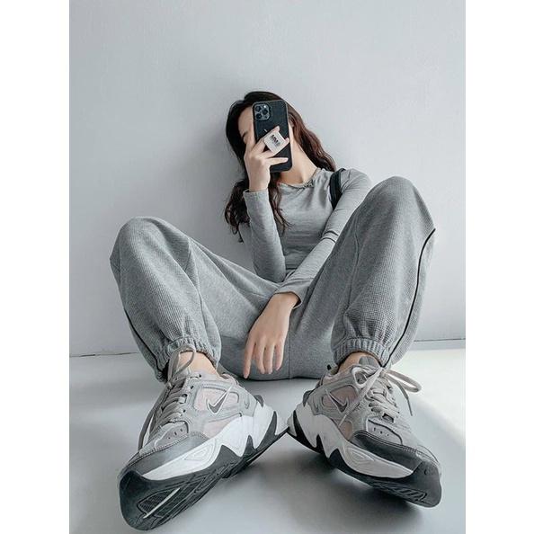 Quần Jogger Nữ 1 Sọc Dáng Rộng Ống Bo Vải Thun Tăm Thể Thao 3 Màu Siêu Xinh