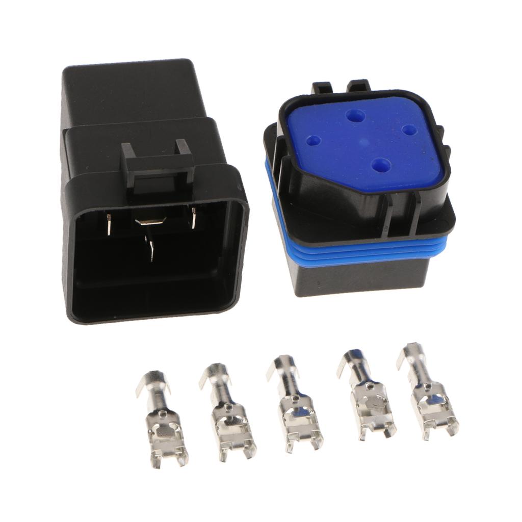 12V 40A Car Vehicle 5-Pin Waterproof Sealed Integrated Relay Socket Kit