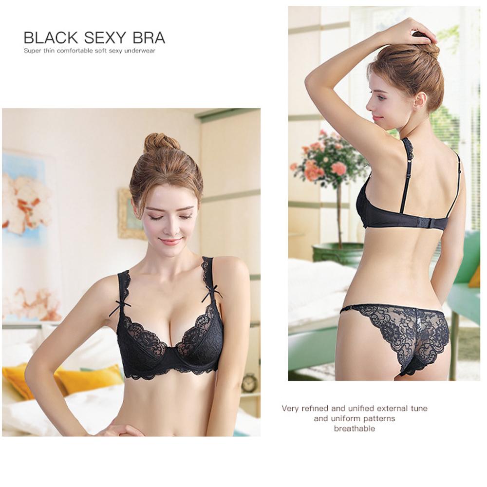 2020 Mới Bán Bộ Đồ Lót Ren Gợi Cảm Nữ Ren Áo Ngực Và Quần Lót Siêu Mỏng Sọc Push Up Size Lớn Trong Suốt quần Lót 85E 95D