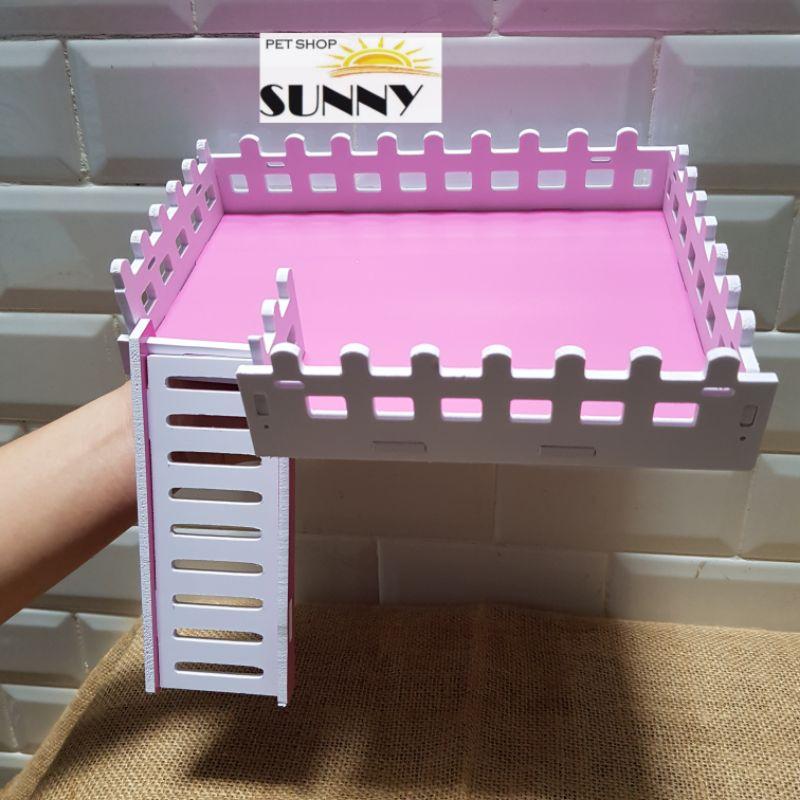 Tầng lửng gắn lồng bằng gỗ ép cho hamster