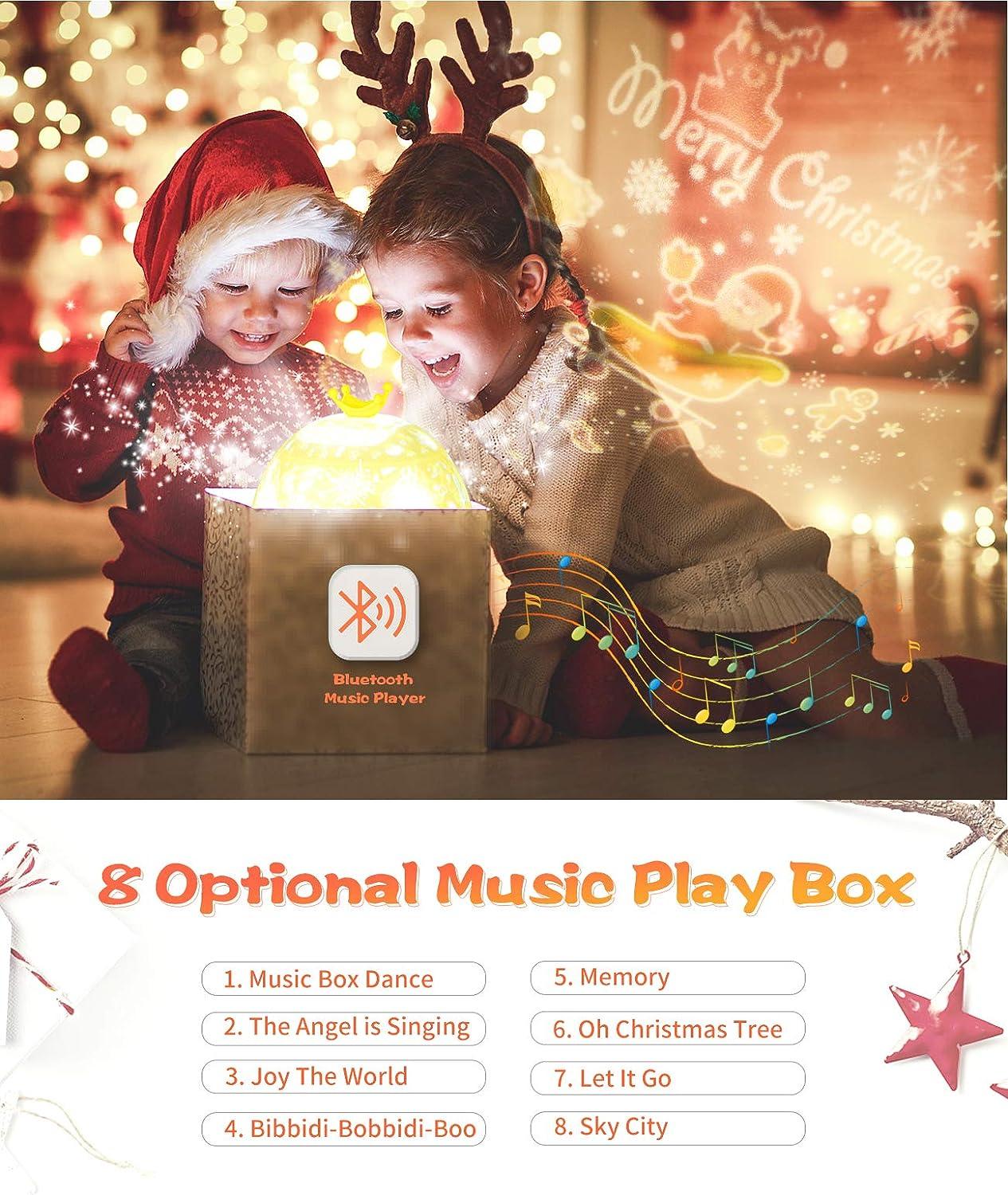 Đèn ngủ chiếu sao, Đèn ngủ xoay 360° có nhạc + Bluetooth