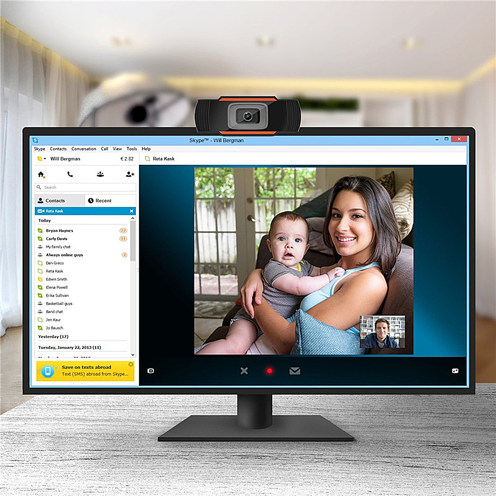 Webcam HD 1080P 2MP 30 - Tự động lấy nét - Giảm tiếng ồn dành cho Máy tính xách tay USB Plug & Play
