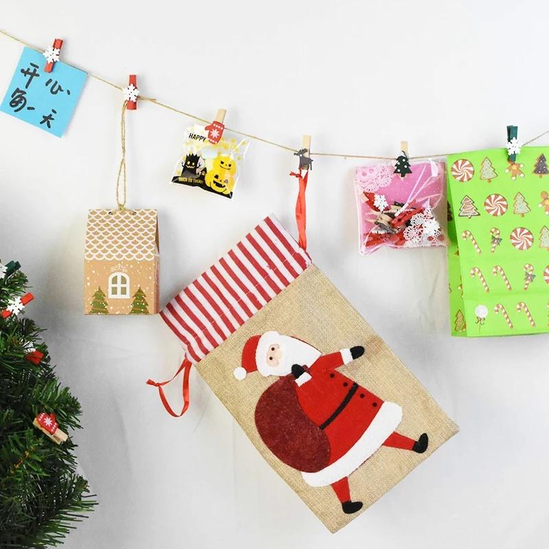 Kẹp gỗ treo ảnh trang trí giáng sinh hình hoạt hình xinh xắn