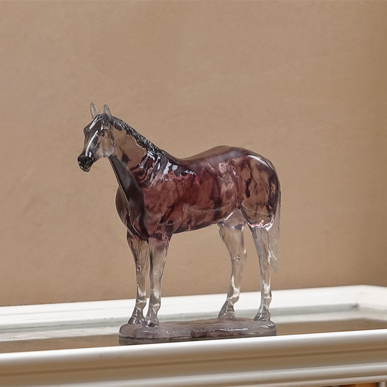 Horse Figurine Horse Sculpture Resin Horse Statue for Bookshelf Tabletop