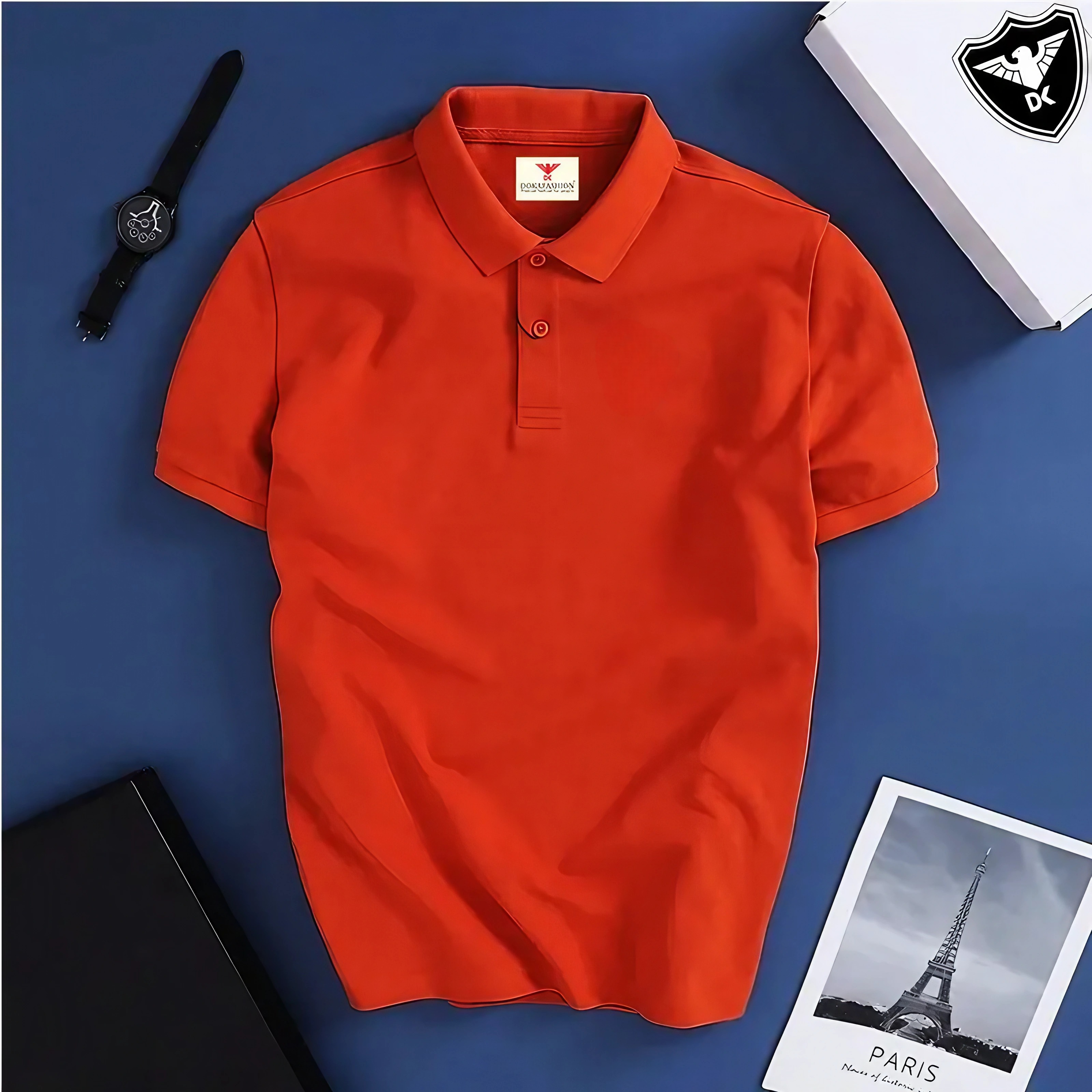 Hình ảnh Áo Polo nam DokaFashion vải Cotton cá sấu cao cấp xuất xịn dệt bo dày dặn chuẩn form áo thun cổ bẻ tay ngắn - Doka EZDB01