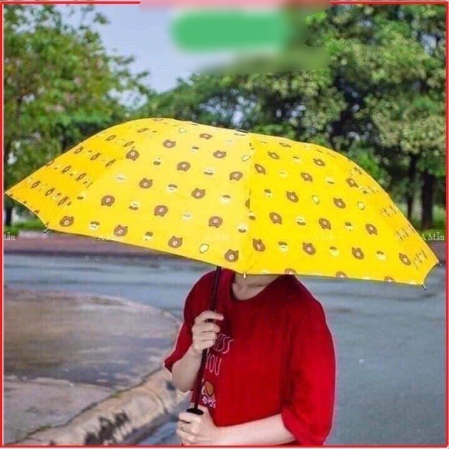 Ô dù   che nắng , đi mưa , họa tiết hình  gấu xinh xắn   dễ thương  ,  gấp gọn  , chống tia UV , có túi đựng tiện lợi ,  dễ dàng mang theo mọi nơi 