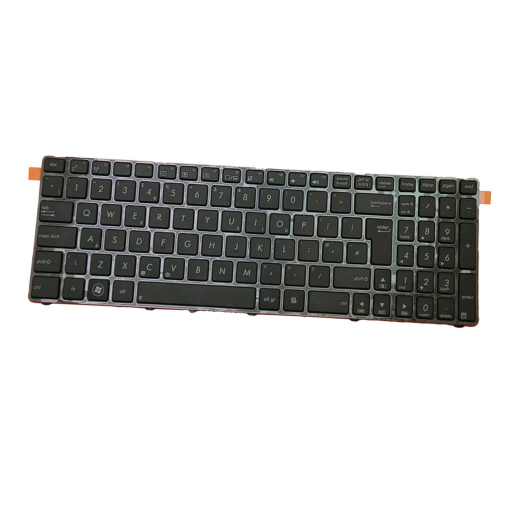For  N53 Laptop Standard UK English Layout Keyboard Black with Frame