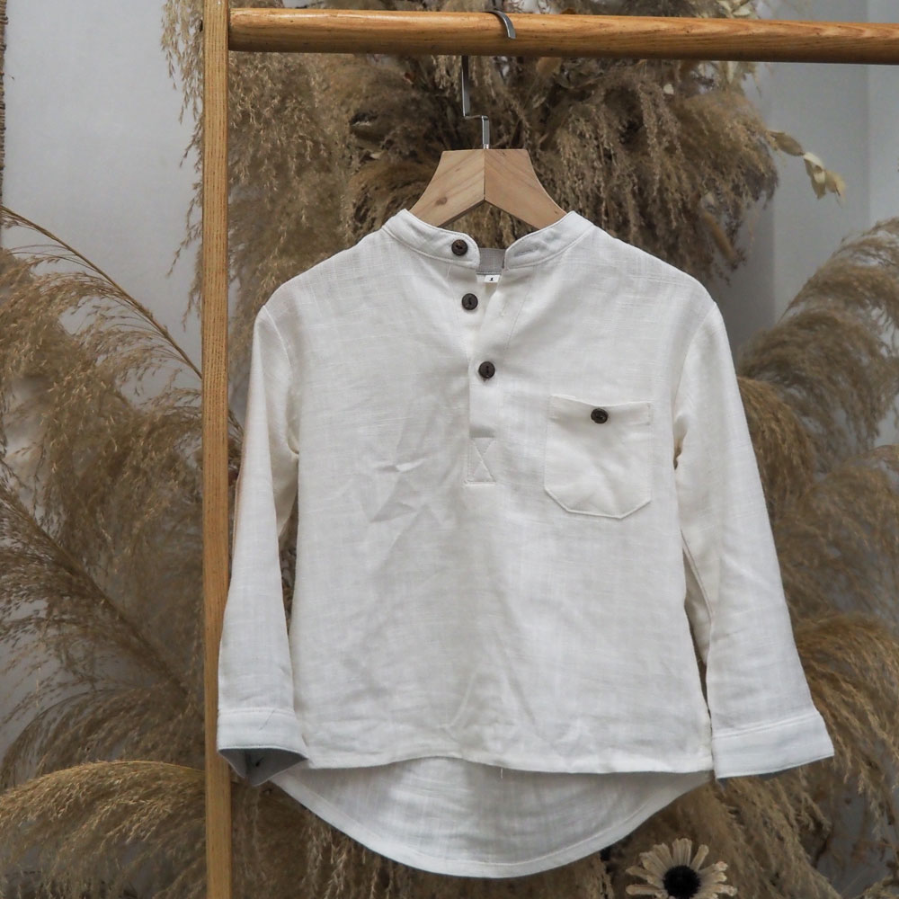 Áo sơ mi Linen thiết kế cho bé lịch lãm, có thể Fix được với nhiều phụ kiện, phù hợp cho cả đi tiệc và đi chơi