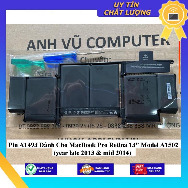 Pin A1493 dùng cho MacBook Pro Retina 13&quot; Model A1502 (year late 2013 &amp;amp; mid 2014) - Hàng Nhập Khẩu New Seal