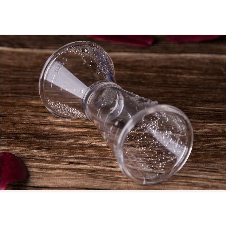 Ly đong 2 đầu nhựa - Zigger 2 đầu20/40ml pha chế nhựa
