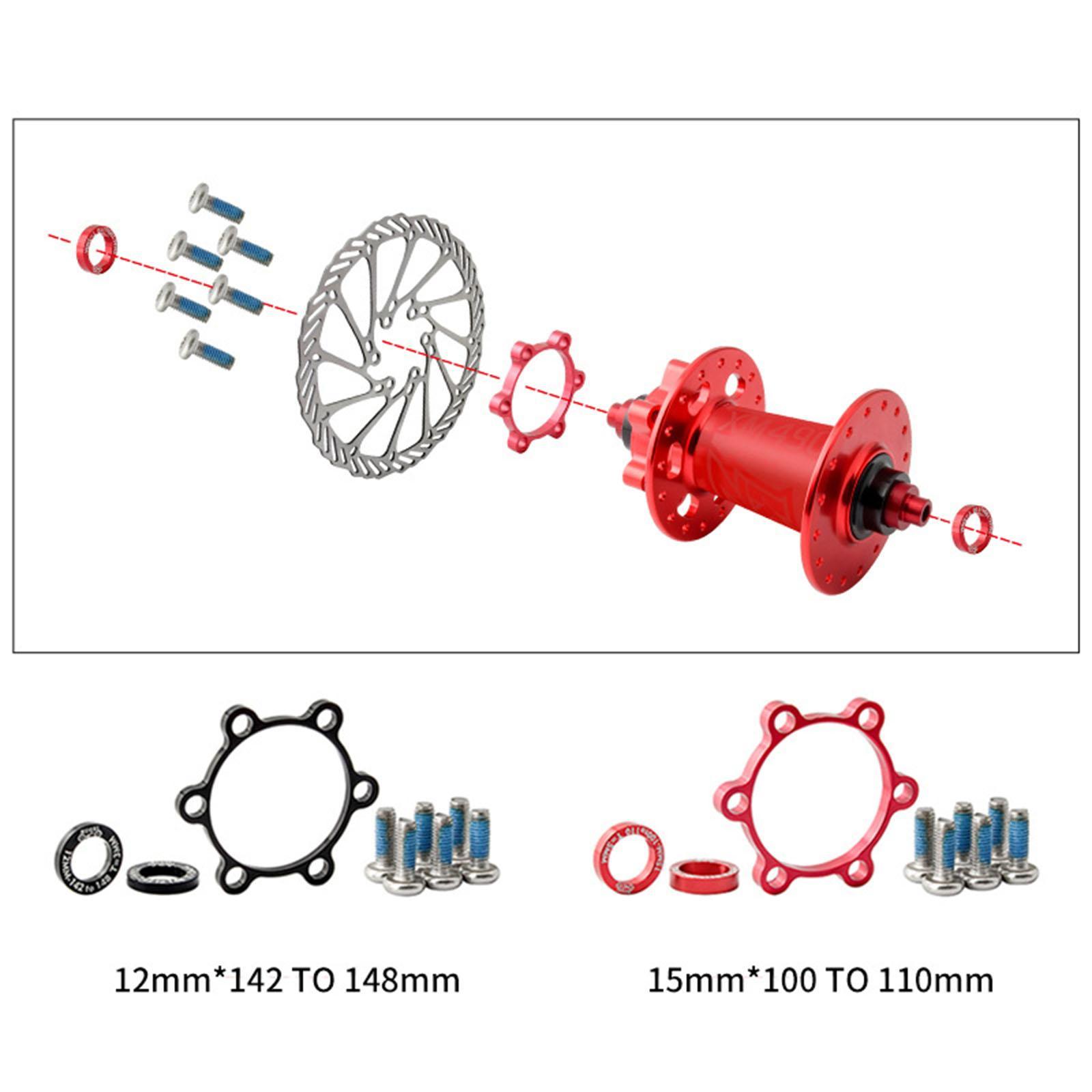 Front Rear  Boost Hub Conversion Adapter 6 Bolt Cycling Parts 5mm Red