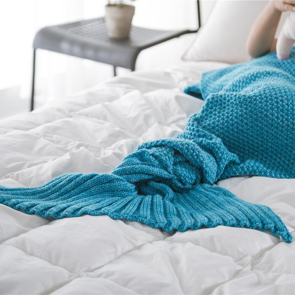 Hand Crocheted Mermaid Tail Blanket Knitting Sofa Adult Sleeping Bag