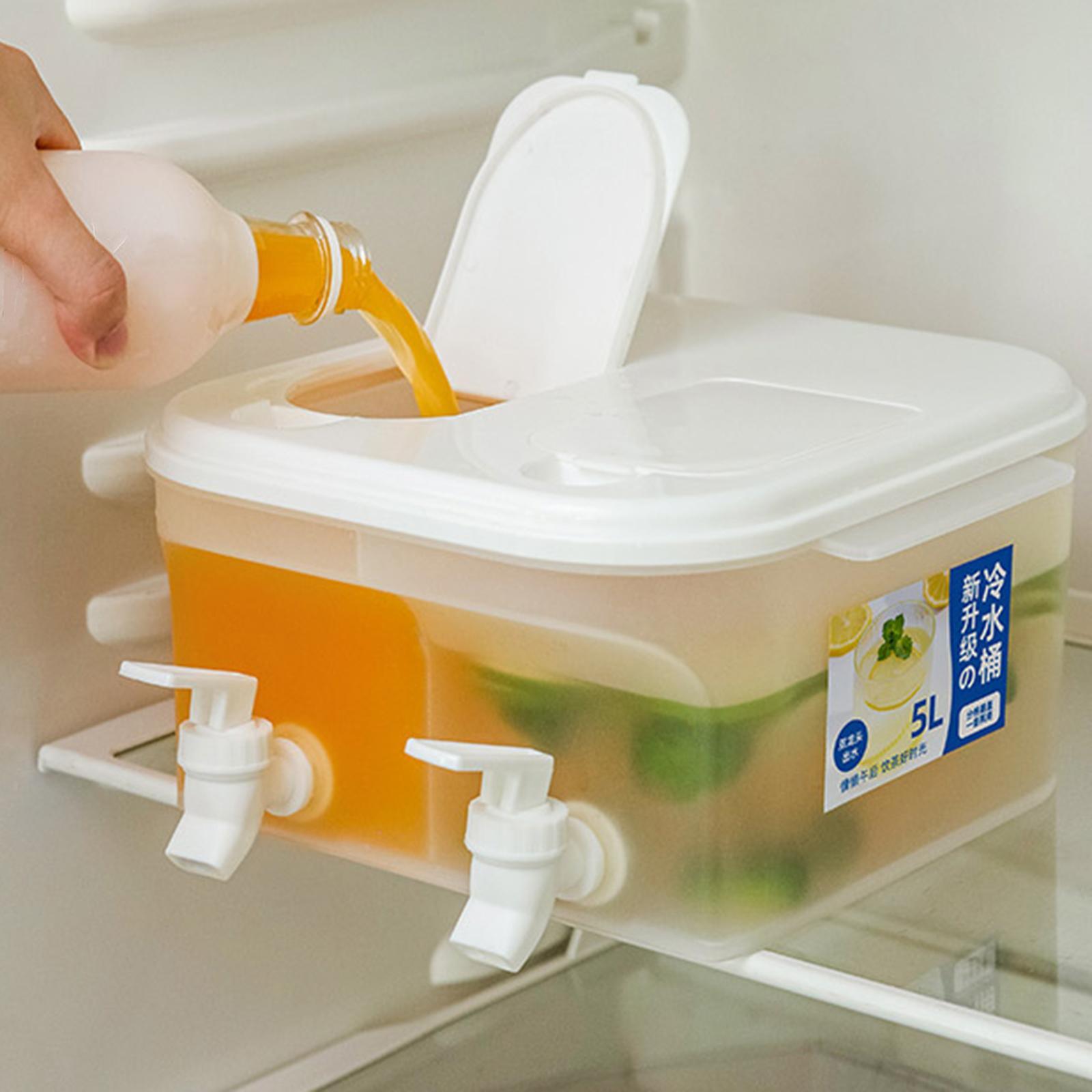 5L Beverage Dispenser Water Drink Bucket With Lid and Faucet Refrigerator