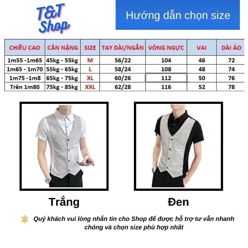Áo sơ mi, Áo sơ mi nam cộc tay phối Gile, tạo điểm nổi bật cho chiếc áo của bạn sang trọng lịch lãm, trẻ trung, mã -H42