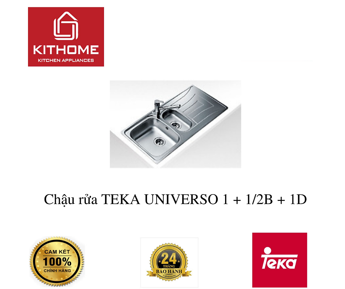 Chậu rửa TEKA UNIVERSO 1 + 1/2B + 1D - HÀNG CHÍNH HÃNG