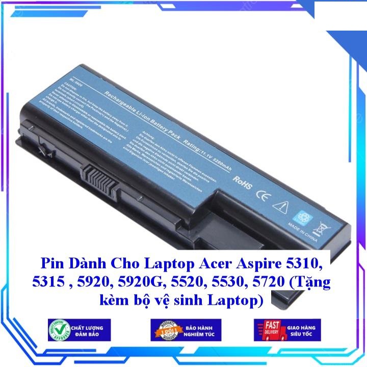 Pin Dành Cho Laptop Acer Aspire 5310 5315 5920 5920G 5520 5530 5720 - Hàng Nhập Khẩu