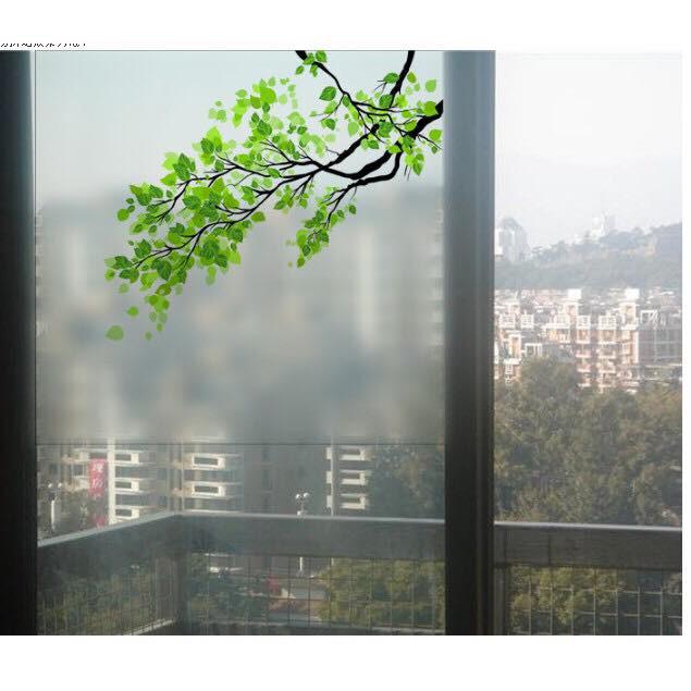 Decal trang trí kính cao cấp mẫu nhánh cây xanh 01